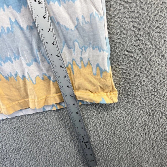 Adidas Shirt Men's Small Yellow Blue Adventure Lizard Gecko Trefoil Spellout - Picture 2 of 9